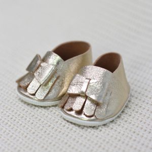 Кожаные ботиночки для Бетти, светлое золото
