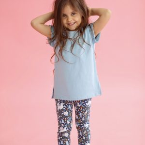 Костюм футболка с леггинсами, цвет «Голубой с единорогами»
